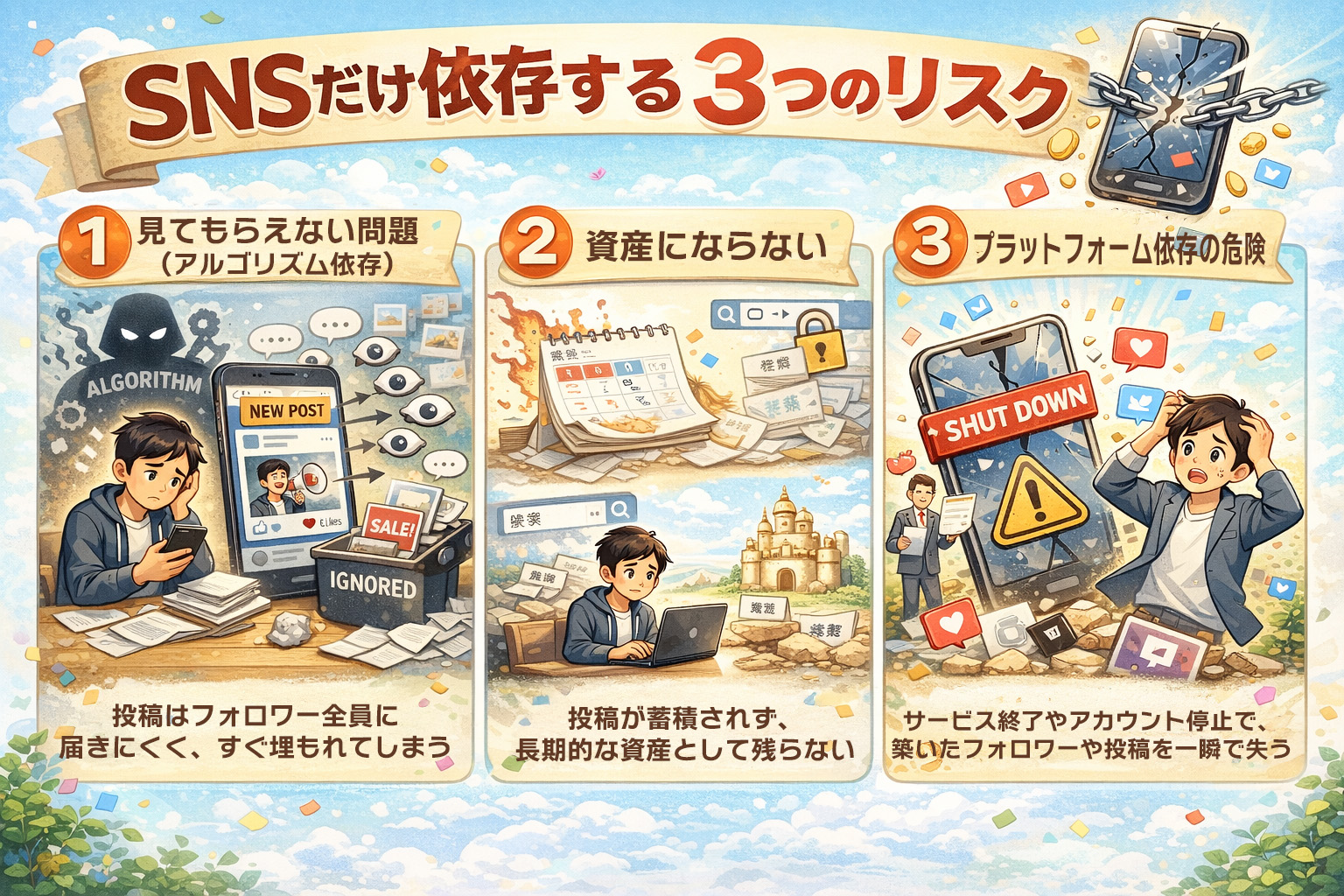 SNSだけに依存する3つのリスク